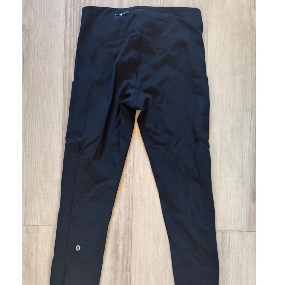 Lululemon Speed Up Tight Black Mid Rise Running Leggings Pockets Size 4